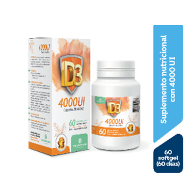 Vitamina D3 4000 UI Capsulas Blandas Nutripharma - Frasco 60 UN