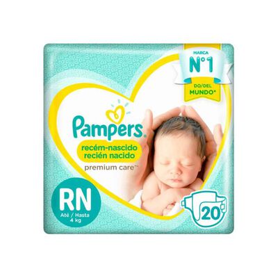 Pa&ntilde;ales Pampers Recien Nacidos - Bolsa 20 UN