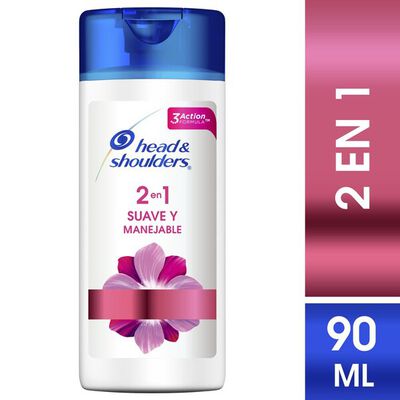 Shampoo Head & Shoulders 2en1 Suave y Manejable - Frasco 90 ML