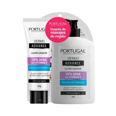 Pack Dermo Advance Urea Portugal Loci&oacute;n Corporal 150 G +  450 G + Masajeador - Pack 3 UN