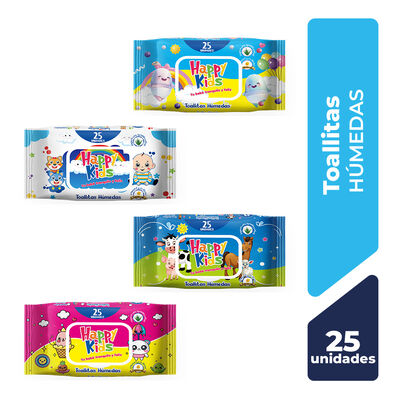 Happy Kids Toallitas H&uacute;medas - Bolsa 25 UN
