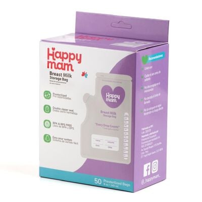 Bolsas de Almacenamiento de Leche Materna Happymam - Caja 50 UN