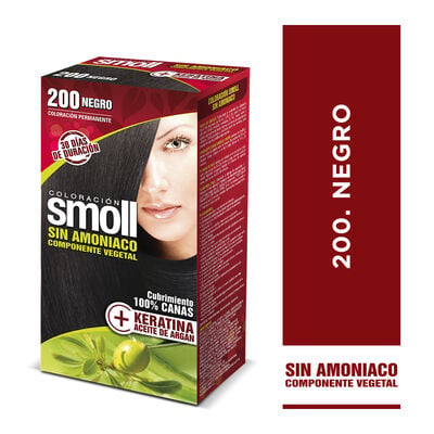 Tinte Smoll Sin Amoniaco Kit 200 Negro - Caja 1 UN