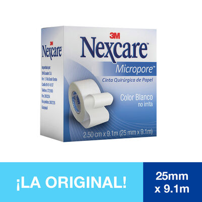 Cinta Nexcare Micropore 2.5CM x 9.1M Color Blanco - Unidad 1 UN