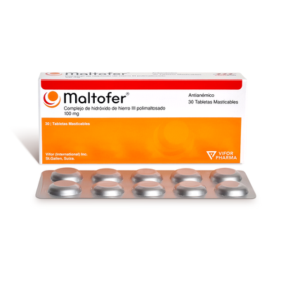 Maltofer 100 Mg Tabletas Masticables - Caja 30 UN