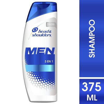 Shampoo Head & Shoulders 3en1 For Men - Frasco 375 ML