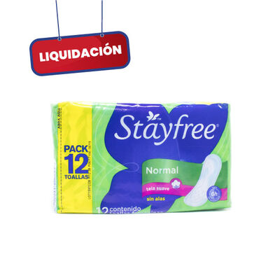 Toallas Stayfree Normal - Paquete 12 UN
