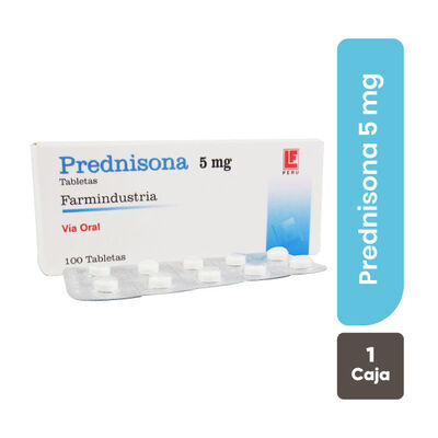 Prednisona 5 Mg - Caja 100 UN