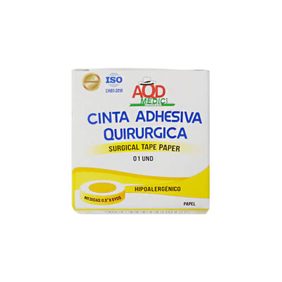 Esparadrapo de Papel AQD 0.5" x 5Yds - Caja 1 UN