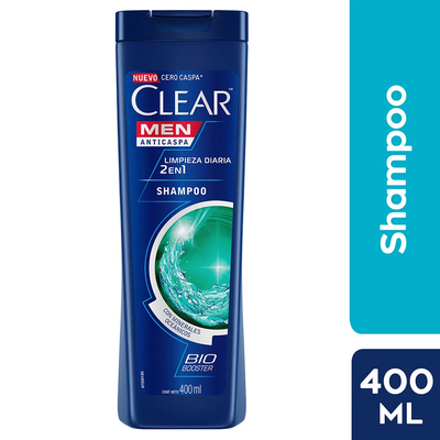 Shampoo Clear Men 2en1 Limpieza Diaria - Frasco 400 ML