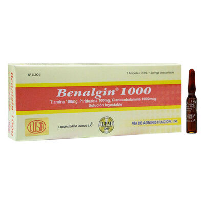 Benalgin 1000 Soluci&oacute;n Inyectable - Caja 1 UN