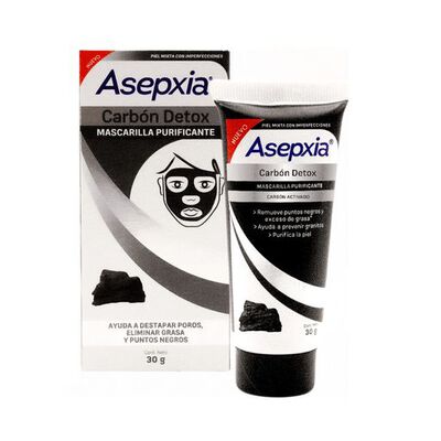 Asepxia Mascarilla Carbon Peel Off - Tubo 30 Gr