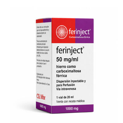 Ferinject 1000 mg Carboximaltosa de Hierro - Frasco 1 UN