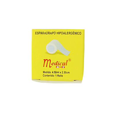 Esparadrapo de Papel Medical 4.5M x 2.5Cm - Caja 1 UN