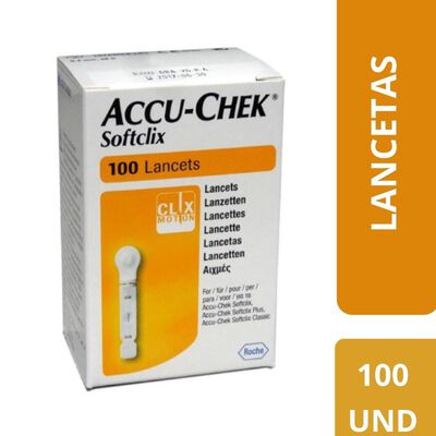 Accu-Chek Lancetas Soft Clix  - Caja 100 UN
