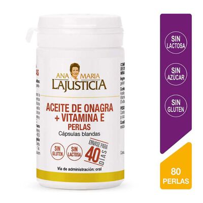 Perlas con Aceite de Onagra + Vitamina E - Pote 80 UN
