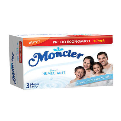 Moncler Jab&oacute;n Tripack Blanco Humectante - Pack 3 UN