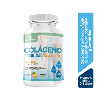 Col&aacute;geno hidrolizado Flex Active Sabor Naranja Nutripharma - Frasco 450 G