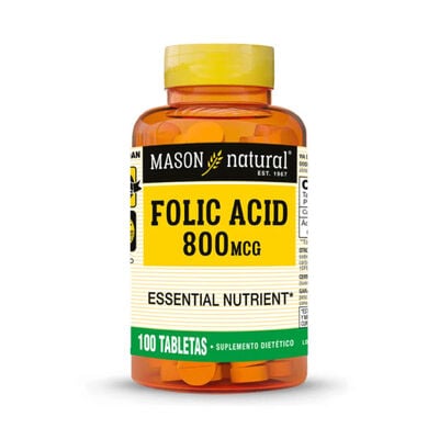 Acido Folico 800 Mg Tabletas - Frasco 100 UN