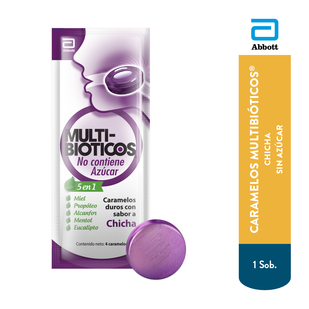 Caramelos Multibioticos Sabor A Chicha Sin Az&uacute;car - Sobre 1 UN, , large image number null
