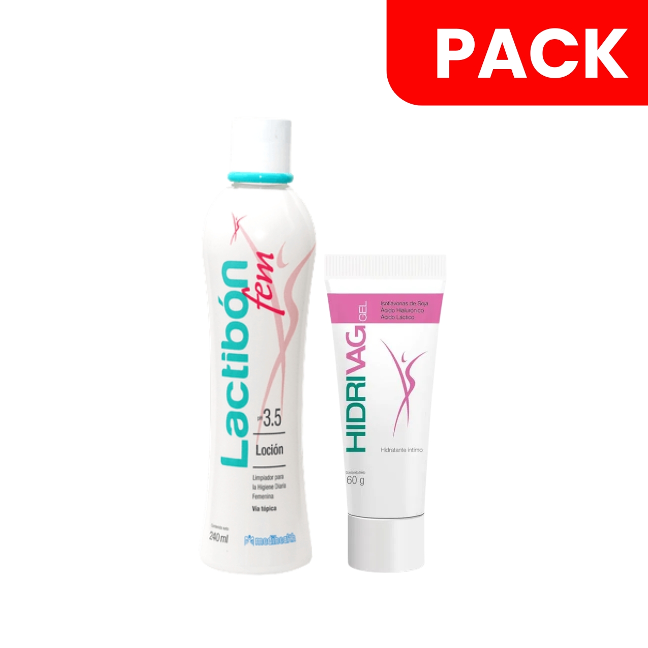 Hidrivag Gel Vaginal Tubo 60 Gr & Lactibon Jab&oacute;n Intimo Fem - Pack 2 UN, , large image number null