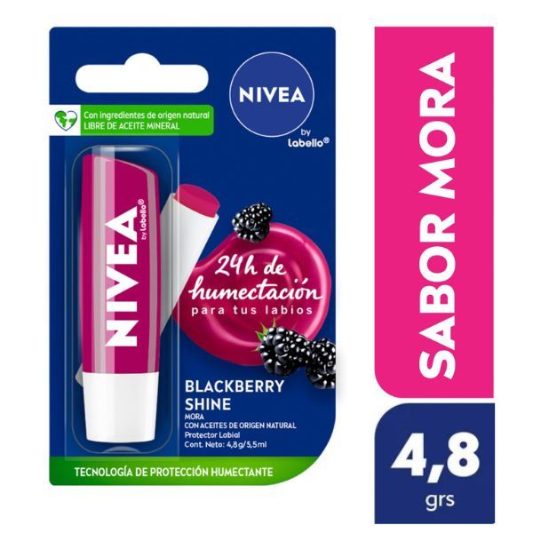 Labial Nivea Lip Care Blackberry - Tubo 4,8 G, , large image number null