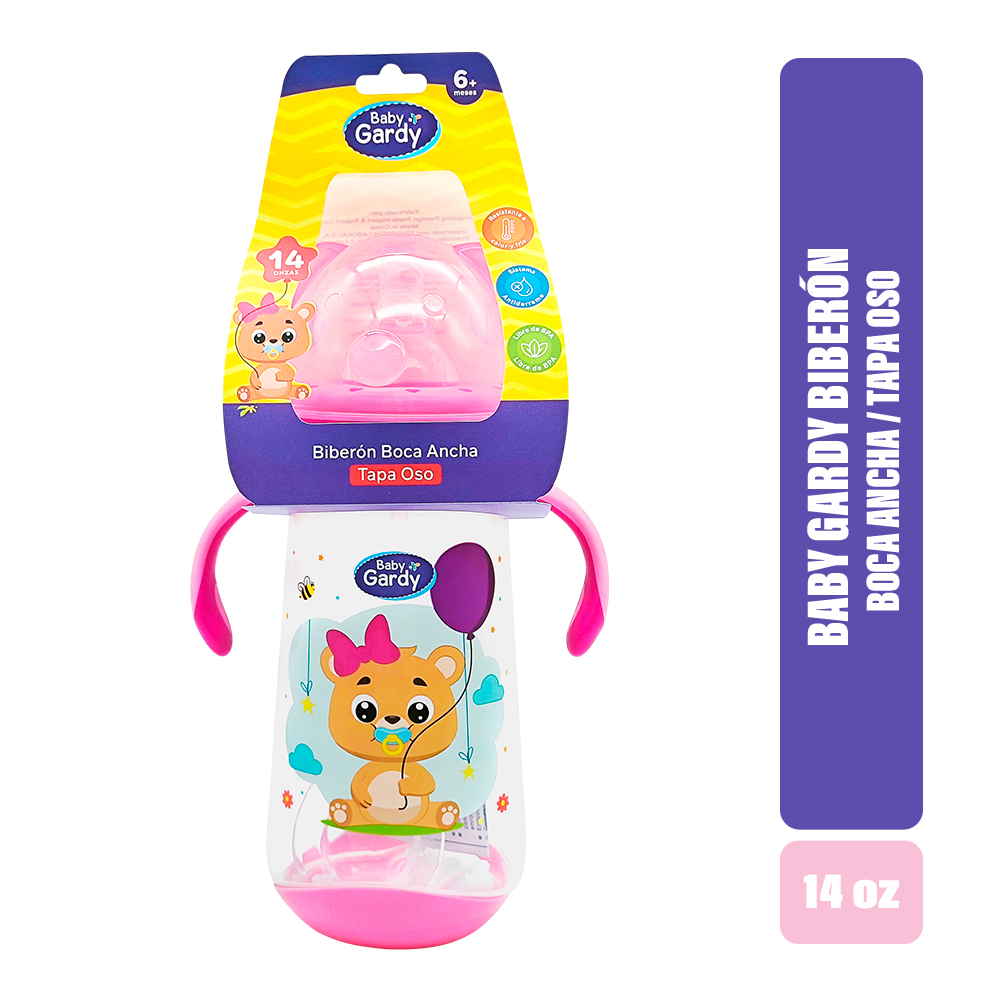 Biber&oacute;n Baby Gardy 14 Oz Tapa Oso mixto - 1 Unidad, , large image number null
