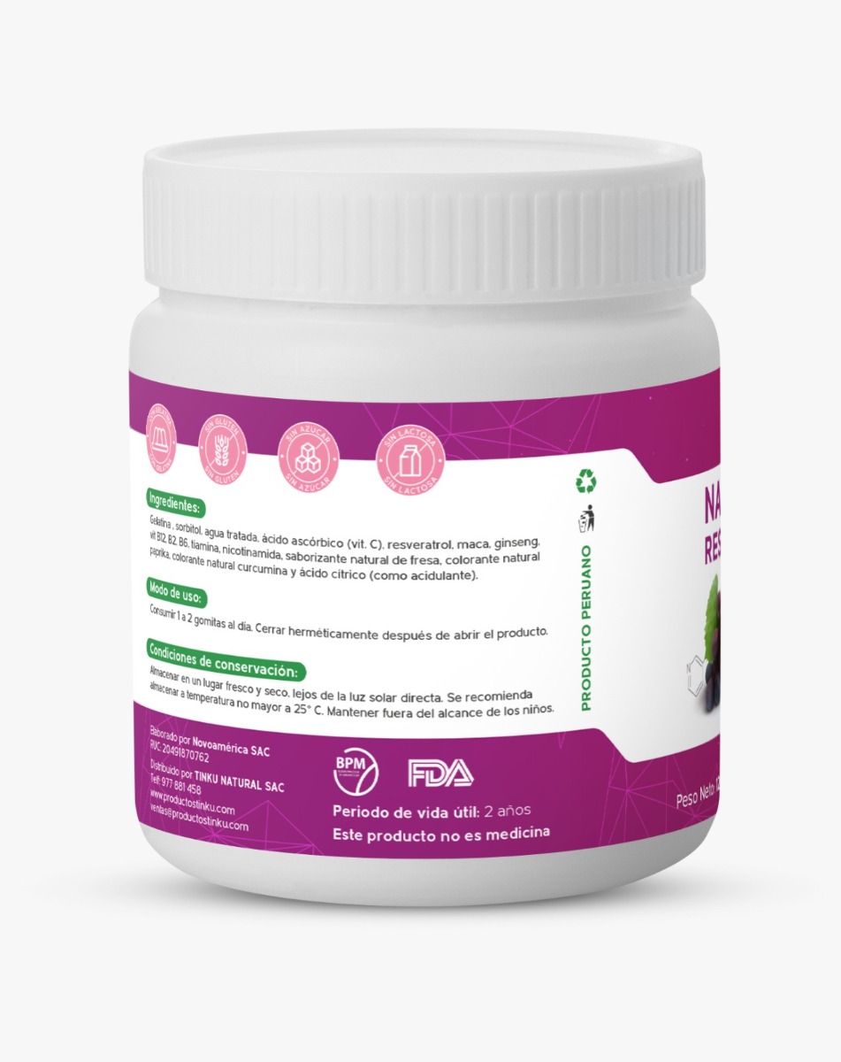 NAD+ Resveratrol Gomitas - Frasco 60 UN, , large image number null