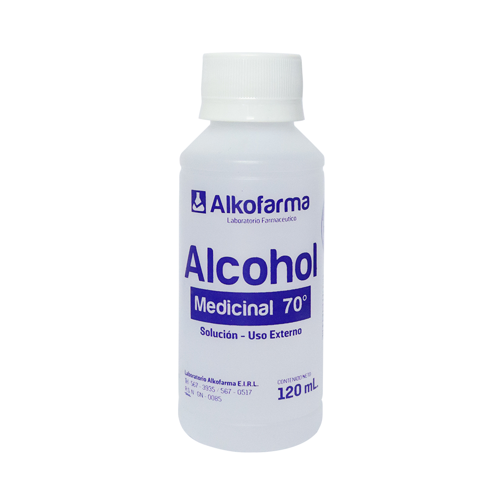Alcohol 70&deg; Alkofarma  - Frasco 120 ML, , large image number null