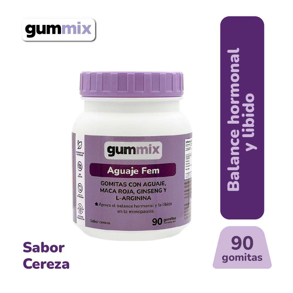 Gummix Gomitas Aguaje Femenino - Frasco 90 UN, , large image number null