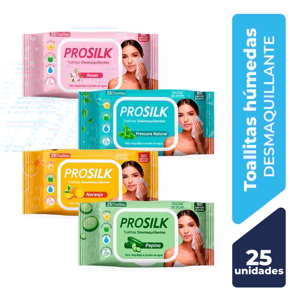 ProSilk Toallitas Desmaquillantes Surtex - Bolsa 25 UN, , large image number null