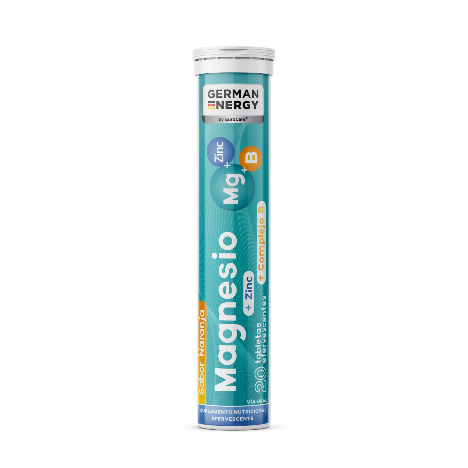 Magnesio + Zinc + Complejo B German Energy Sabor Naranja - Tubo 20 UN, , large image number null
