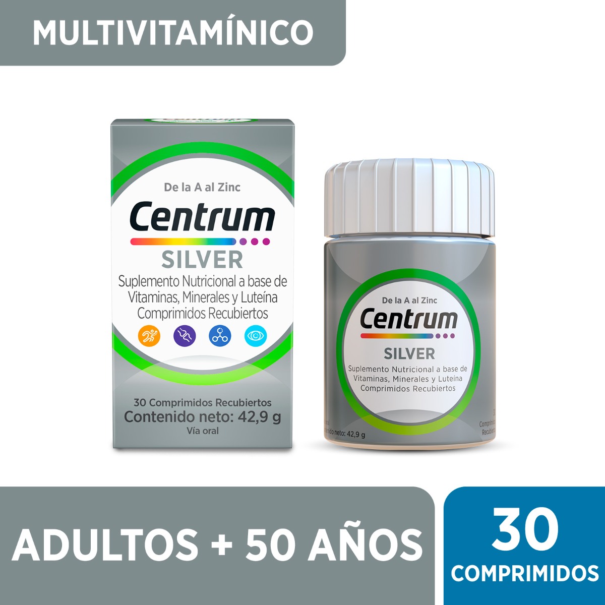 Suplemento Nutricional Centrum Silver - Frasco 30 UN, , large image number null