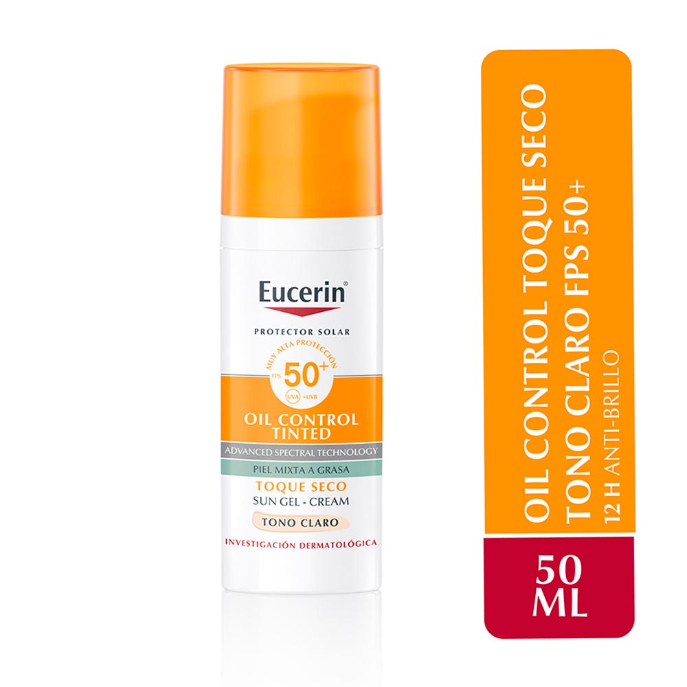Eucerin Sun Facial Oil Control Claro FPS 50+ - Frasco 50 Ml, , large image number null