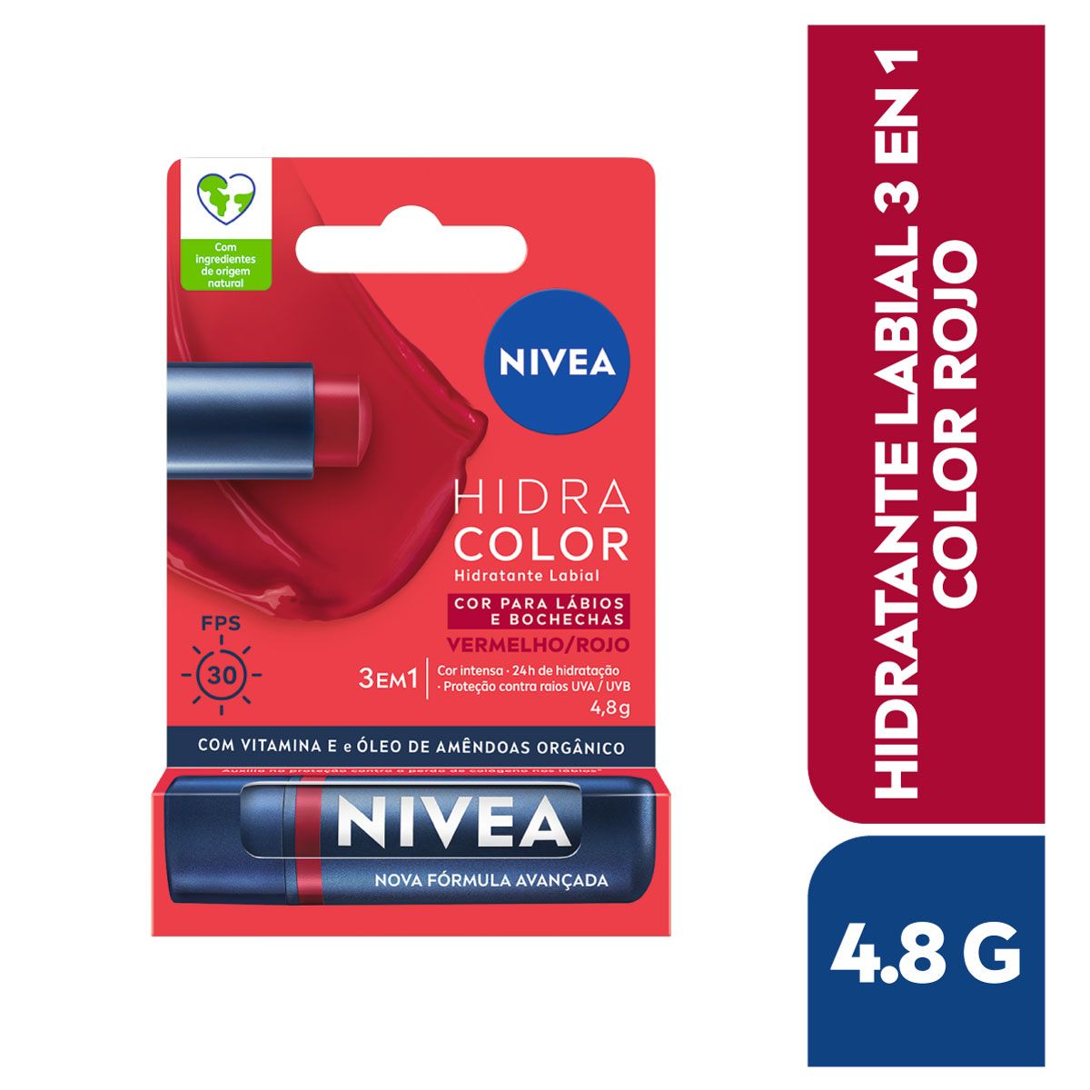 Labial Nivea Lip Care Red FPS 30 - Tubo 4,8 G, , large image number null
