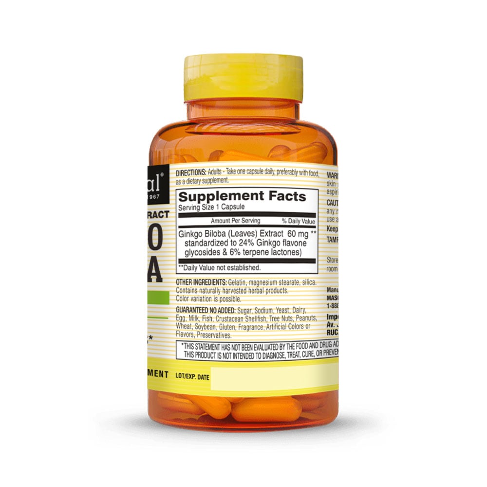 Ginkgo Biloba C&aacute;psulas - Frasco 60 UN, , large image number null