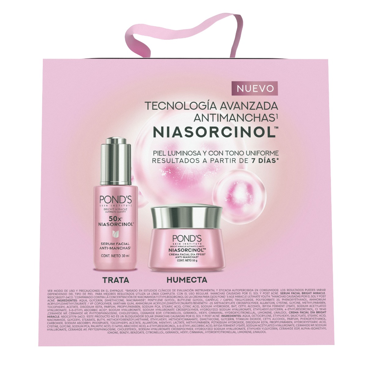 Pond&rsquo;s Bright Miracle Antimanchas S&eacute;rum 30 ML + Crema Facial de D&iacute;a 50 Gr - Pack 2 UN, , large image number null