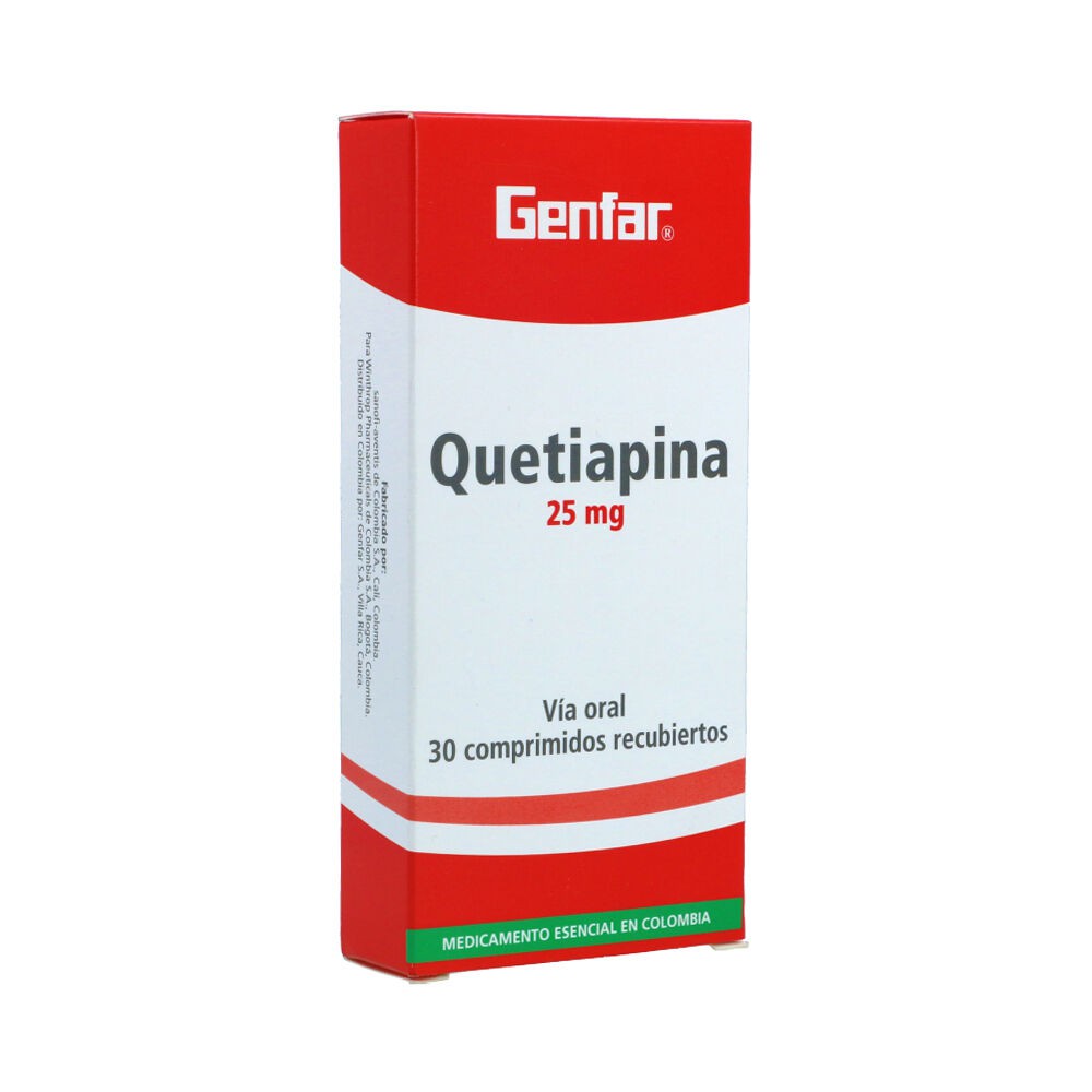 Quetiapina 25 Mg Comprimido - Caja 30 UN, , large image number null