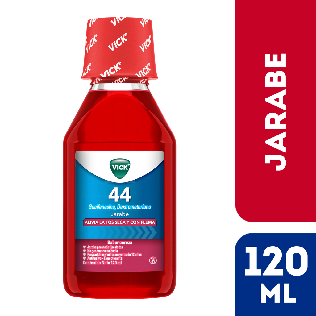 Vick 44 Jarabe Tos Seca Sabor Cereza - Frasco 120 ML, , large image number null