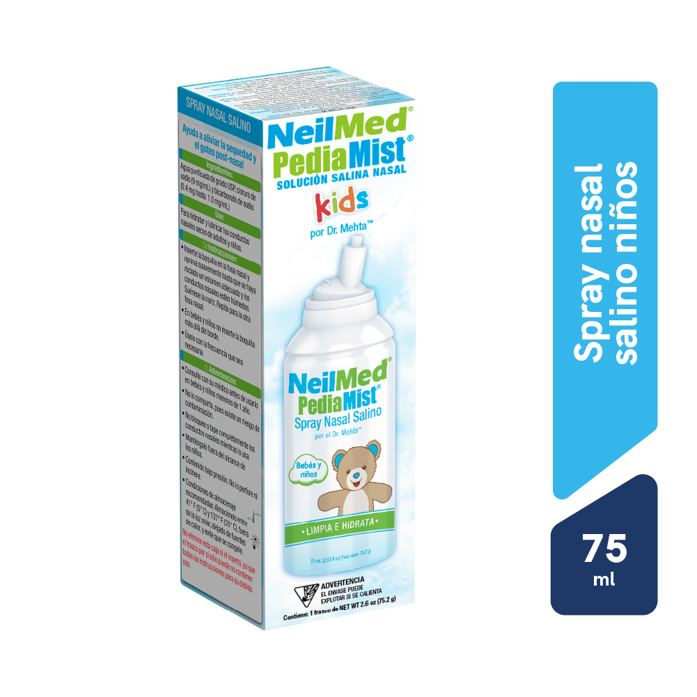 Soluci&oacute;n Salina Nasal Kids Spray NeilMed PediaMist - Frasco 75 ML, , large image number null
