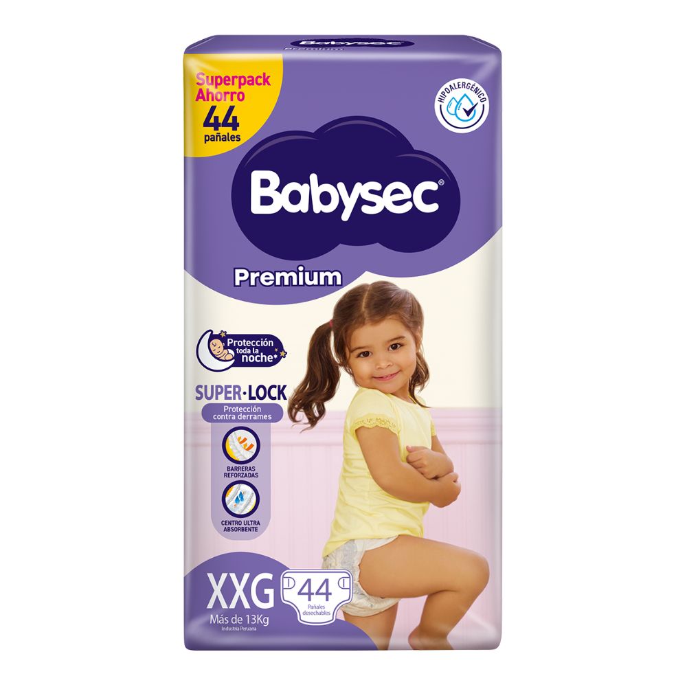 Pa&ntilde;al Babysec Premium Super Mega Talla XXG - Bolsa 44 UN, , large image number null