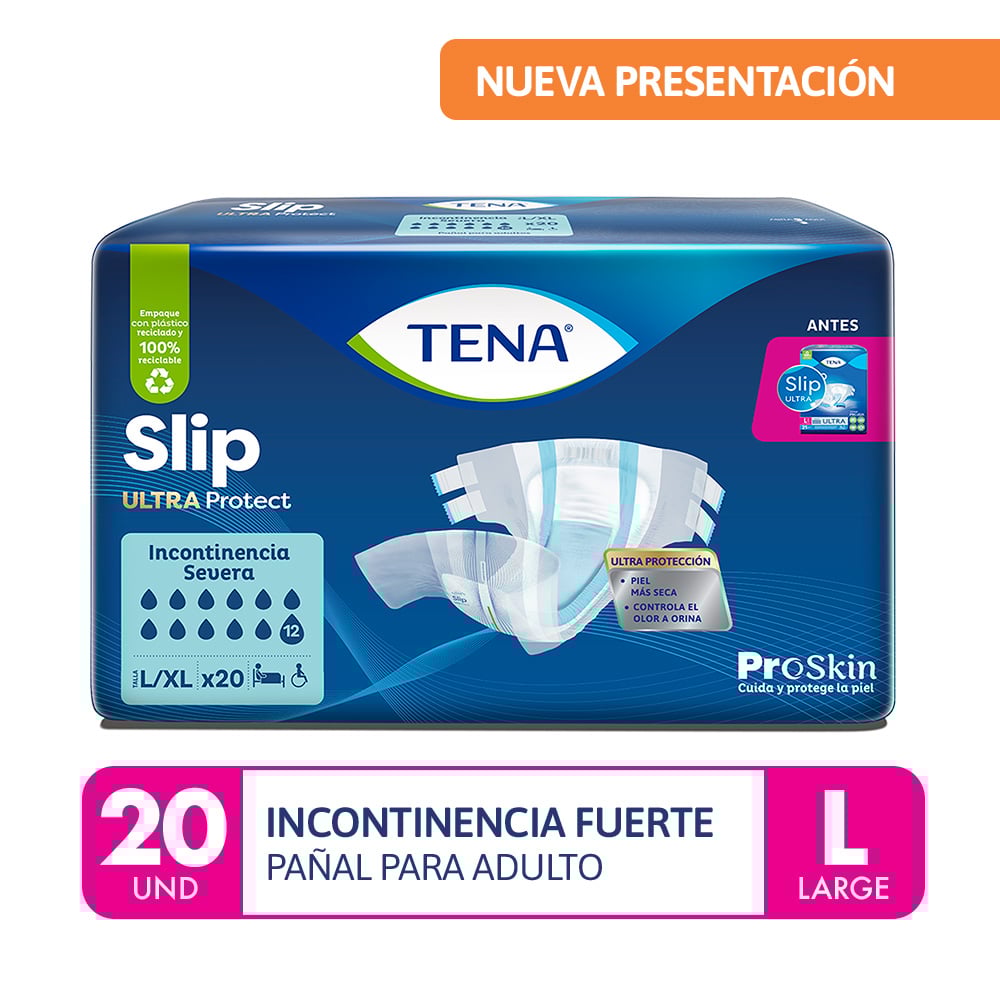 Pa&ntilde;ales Tena Slip Ultra Protect Talla L/XL - Bolsa 20 UN, , large image number null