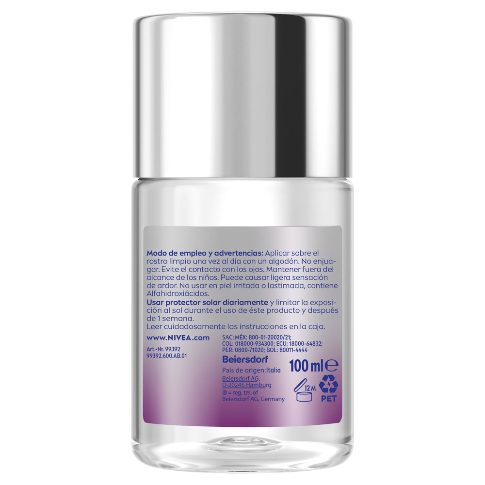 Nivea Luminous 630 Skin Glow T&oacute;nico Exfoliante - Frasco 100 ML, , large image number null