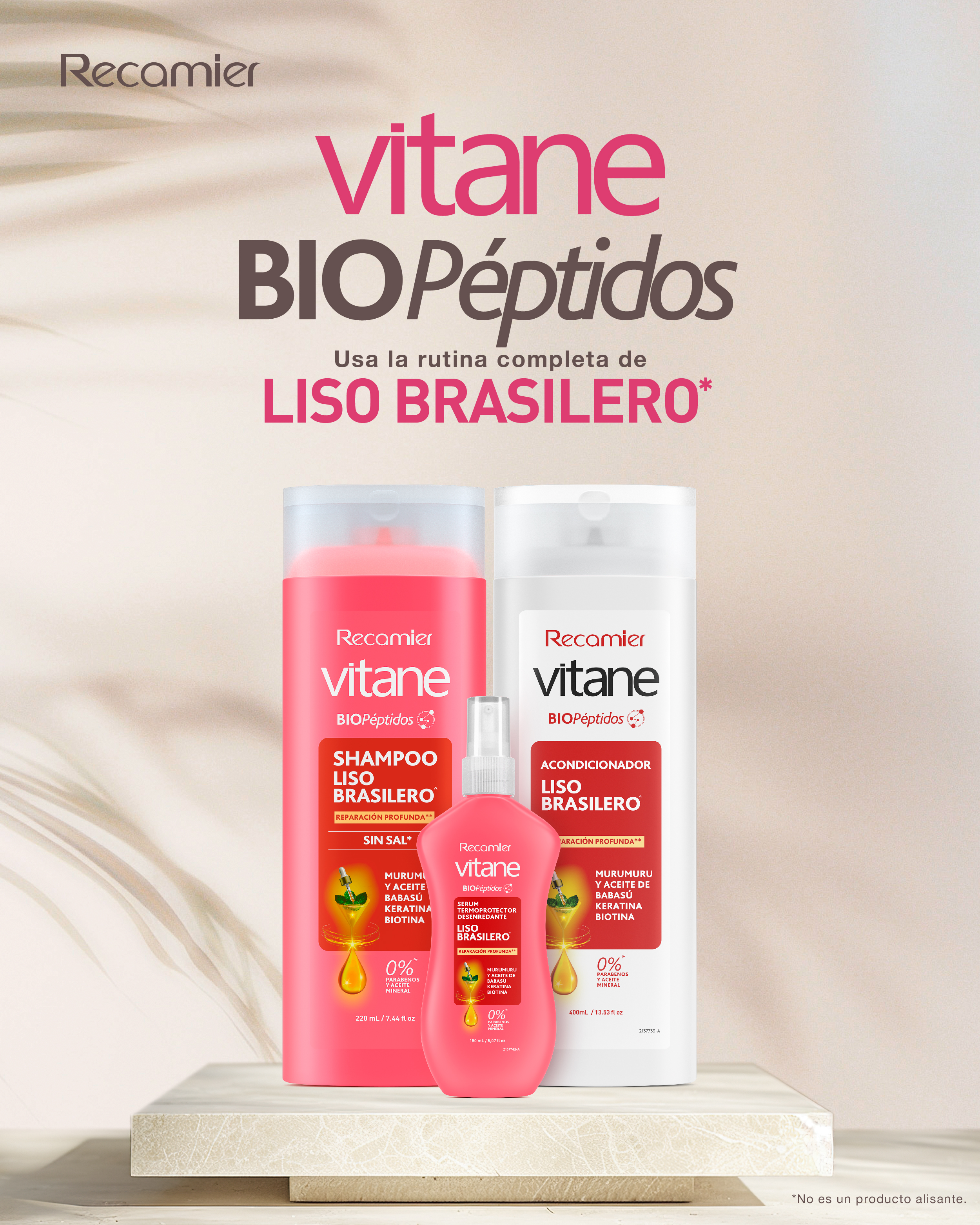 Vitane Acondicionador Liso Brasilero - Frasco 400 Ml, , large image number null
