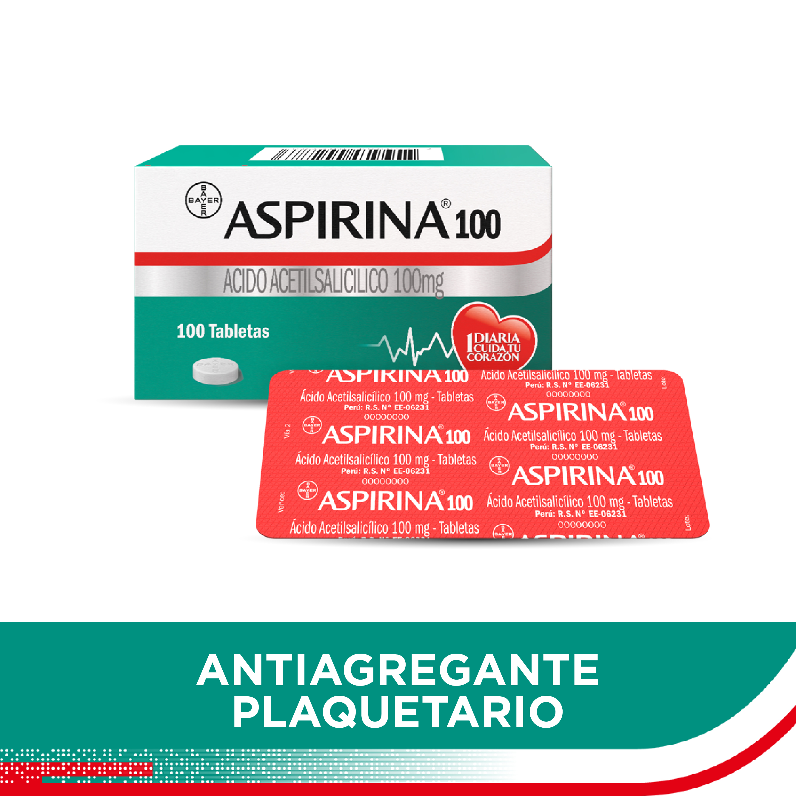Aspirina 100 Prevenci&oacute;n Cardiovascular 100 Mg image number null