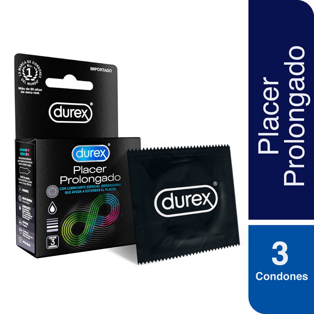Preservativo Durex Placer Prolongado - Caja 3 UN, , large image number null