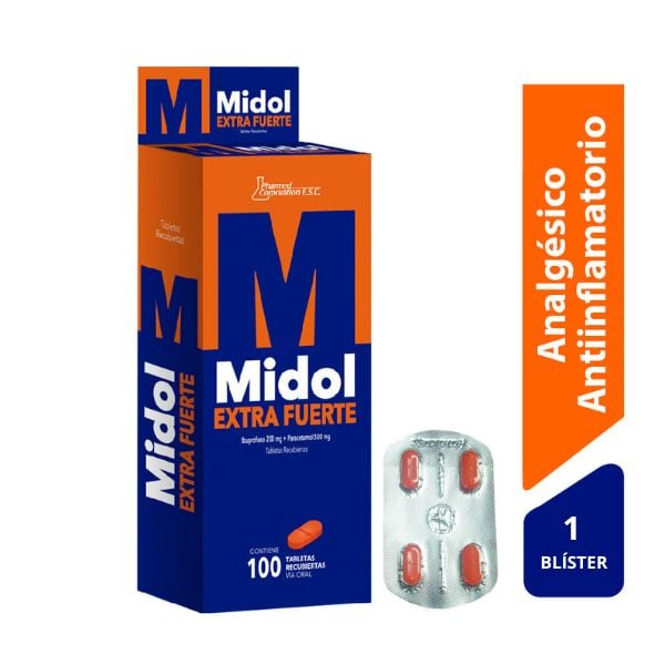 Midol Extra Fuerte Tableta Recubierta - Bl&iacute;ster 4 UN, , large image number null