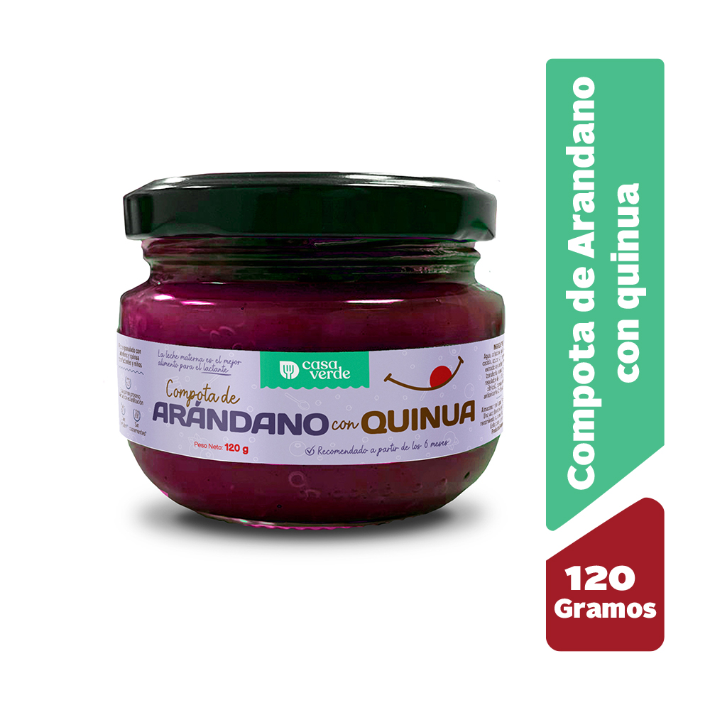 Casa Verde Colado Quinua Sabor Ar&aacute;ndano - Frasco 120 Gr, , large image number null