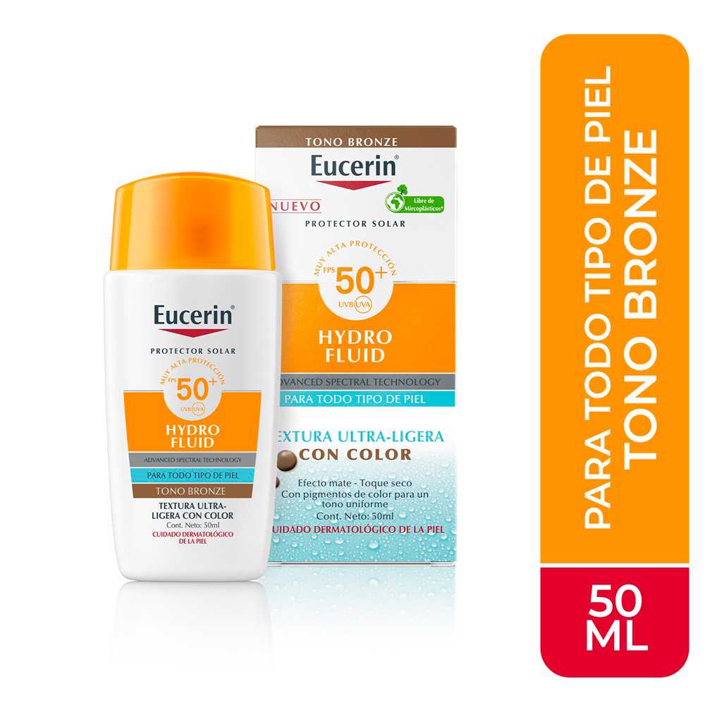 Eucerin Sun Hydro-Fluid Tono Oscuro FPS 50+ - Frasco 50 ML, , large image number null