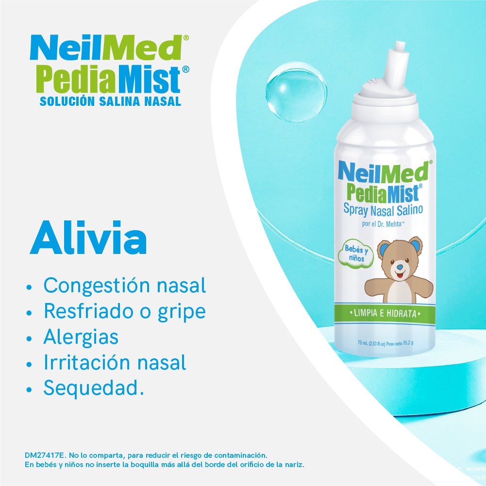 Soluci&oacute;n Salina Nasal Kids Spray NeilMed PediaMist - Frasco 75 ML, , large image number null